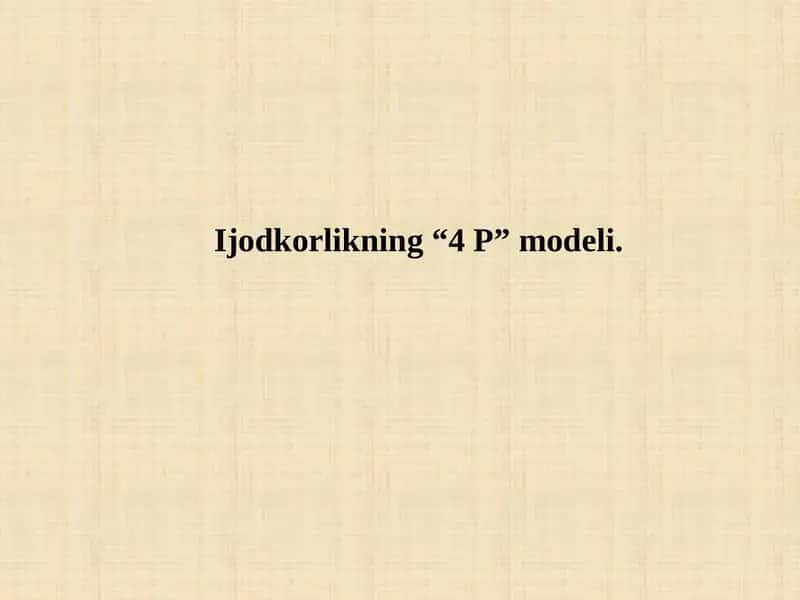 Ijodkorlikning “4 P” modeli