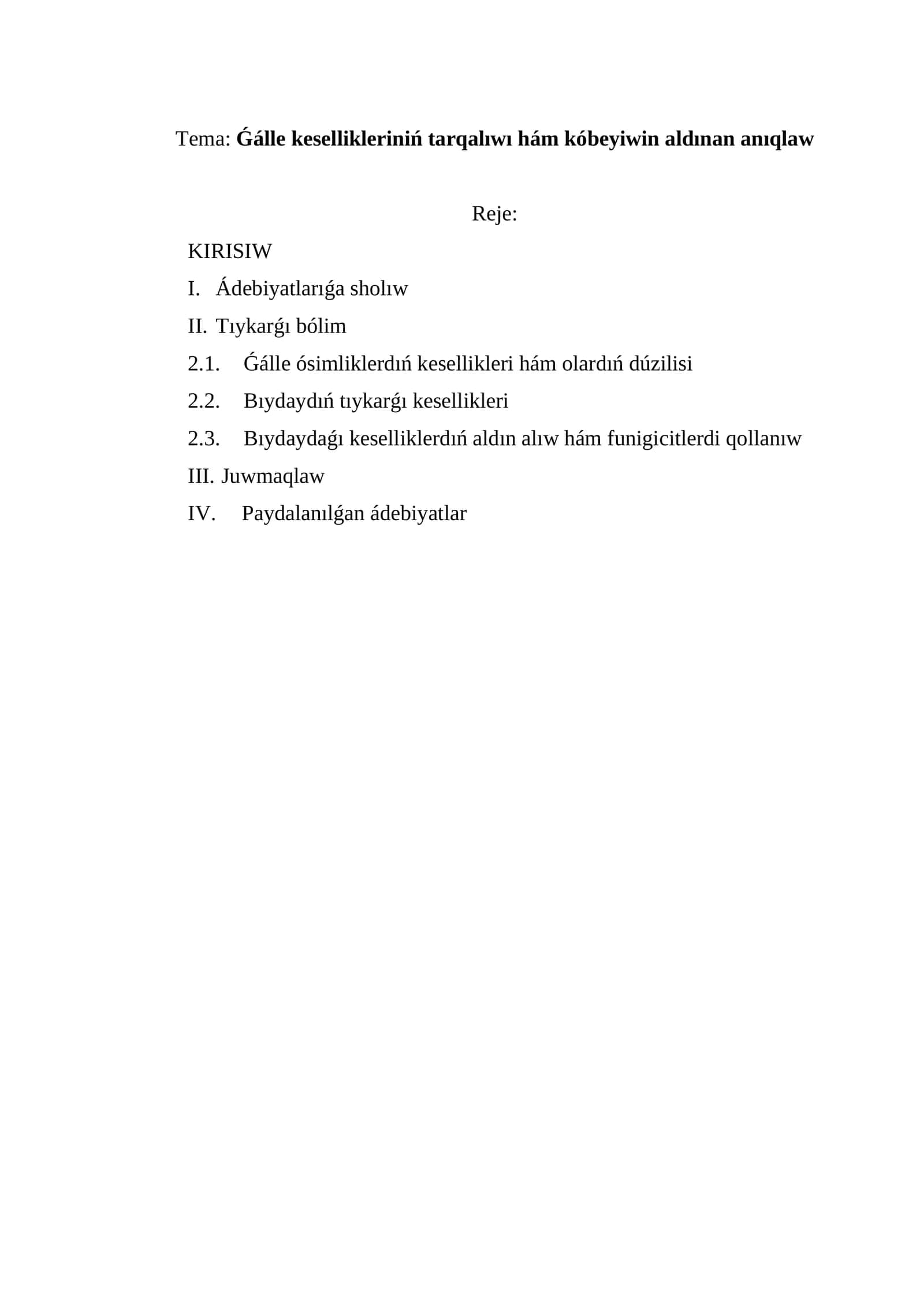 Biyday kesellikleriniń tarqalıwı hám kóbeyiwin aldınan anıqlaw