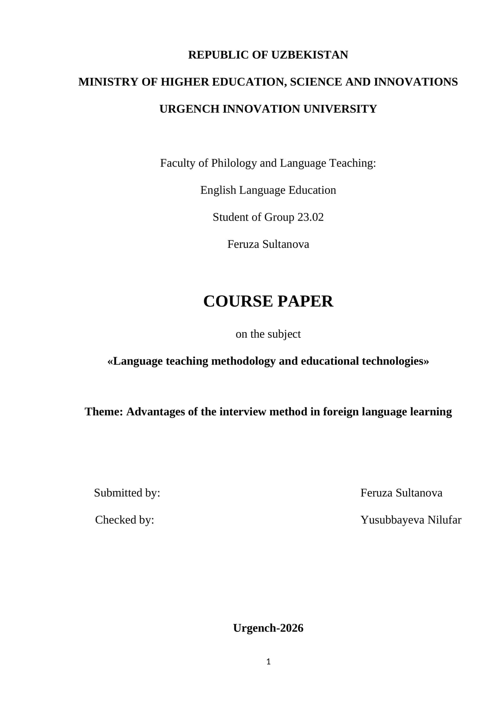 Advantages of interview methods in foreign language learning