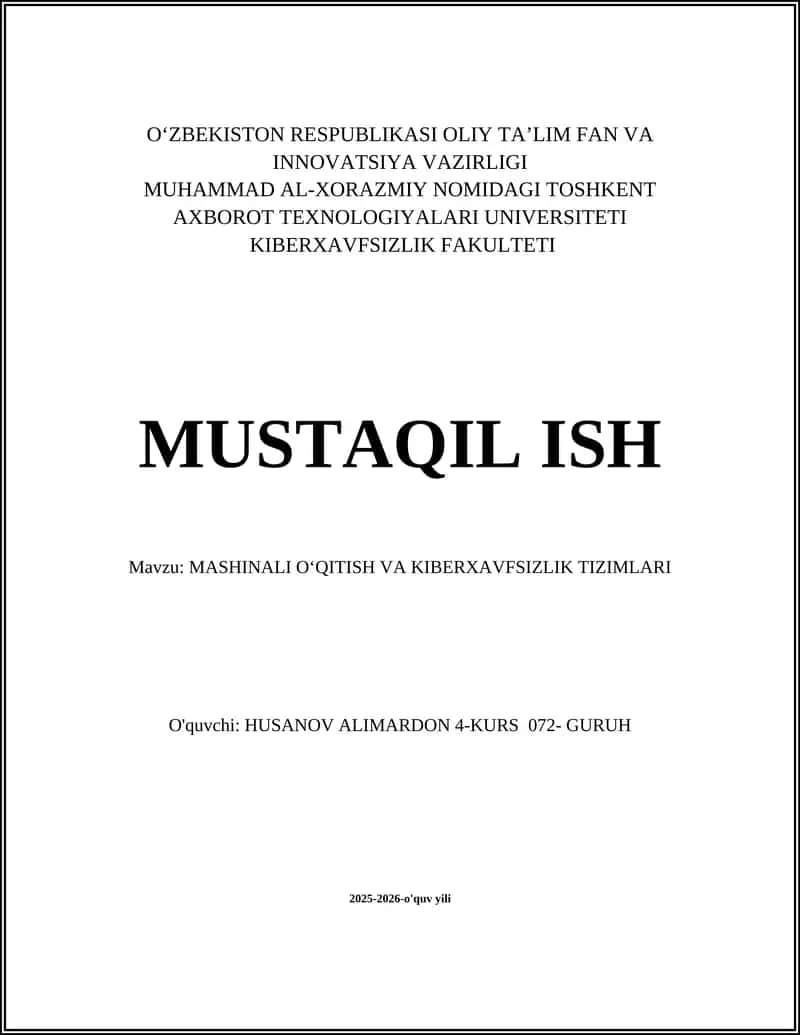 KIBERXAVFSIZLIK TIZIMLARI