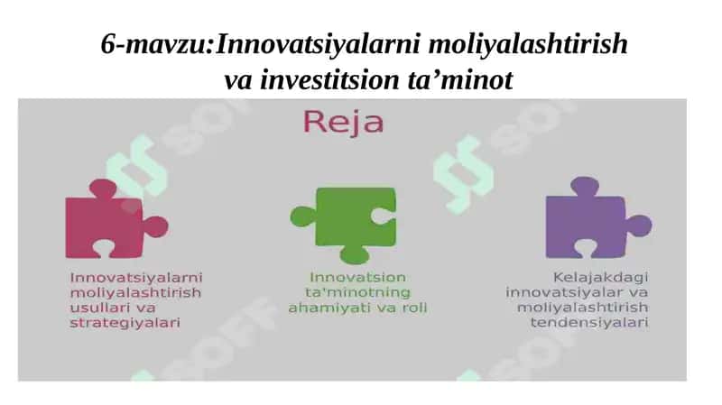 Innovatsiyalar moliyalashtirish