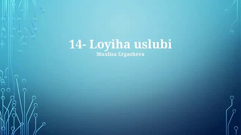 Loyiha uslubi