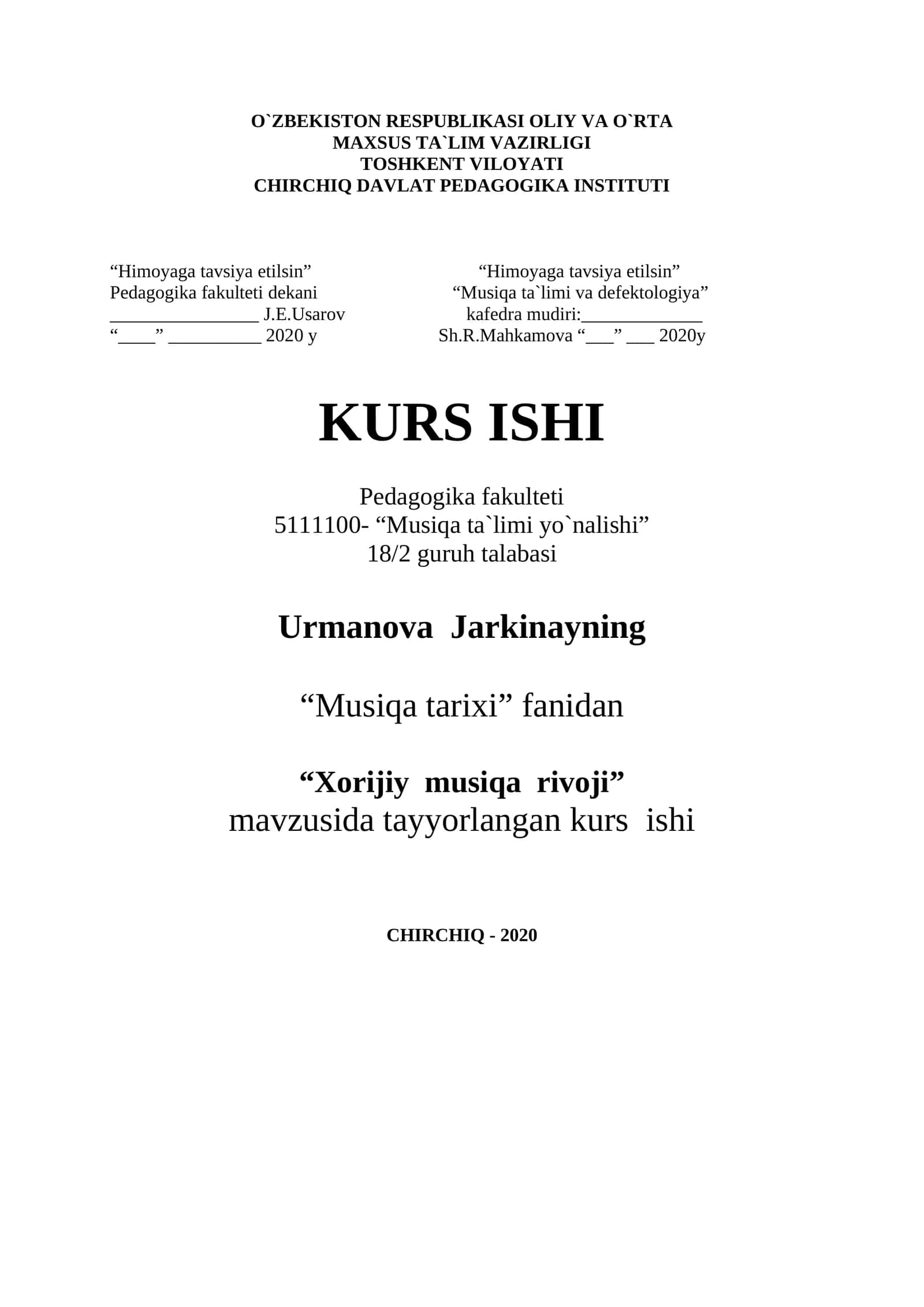Xorijiy musiqa rivoji