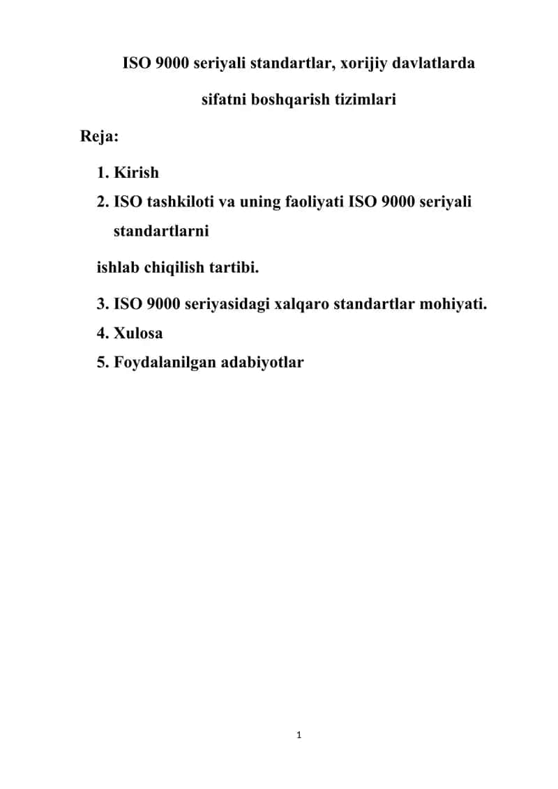 ISO 9000 seriyali standartlar, xorijiy davlatlarda sifatni boshqarish tizimlari