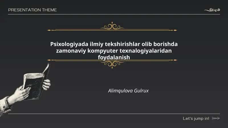 Psixologiyada ilmiy tekshirishlar olib borishda zamonaviy kompyuter texnologiyalaridan foydalanish