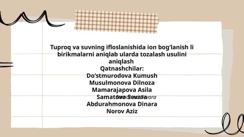 Ion Bogʻlanishli Birikmalar Tozalash Usullari