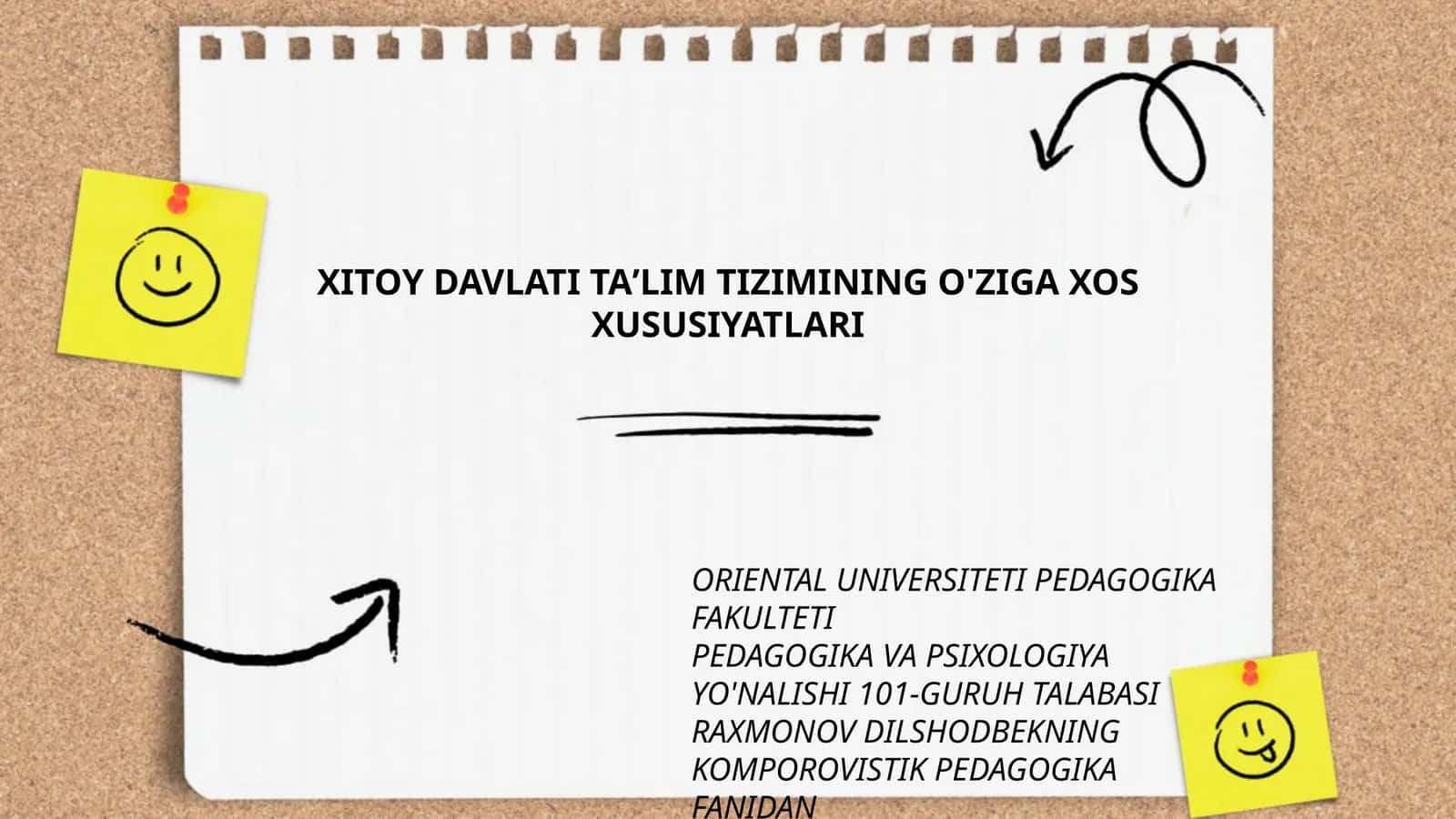XITOY DAVLATI TAʼLIM TIZIMINING O'ZIGA XOS XUSUSIYATLARI