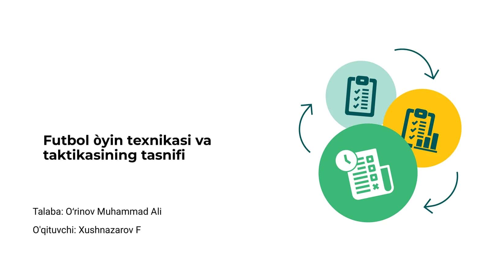Futbol òyin texnikasi va taktikasining tasnifi