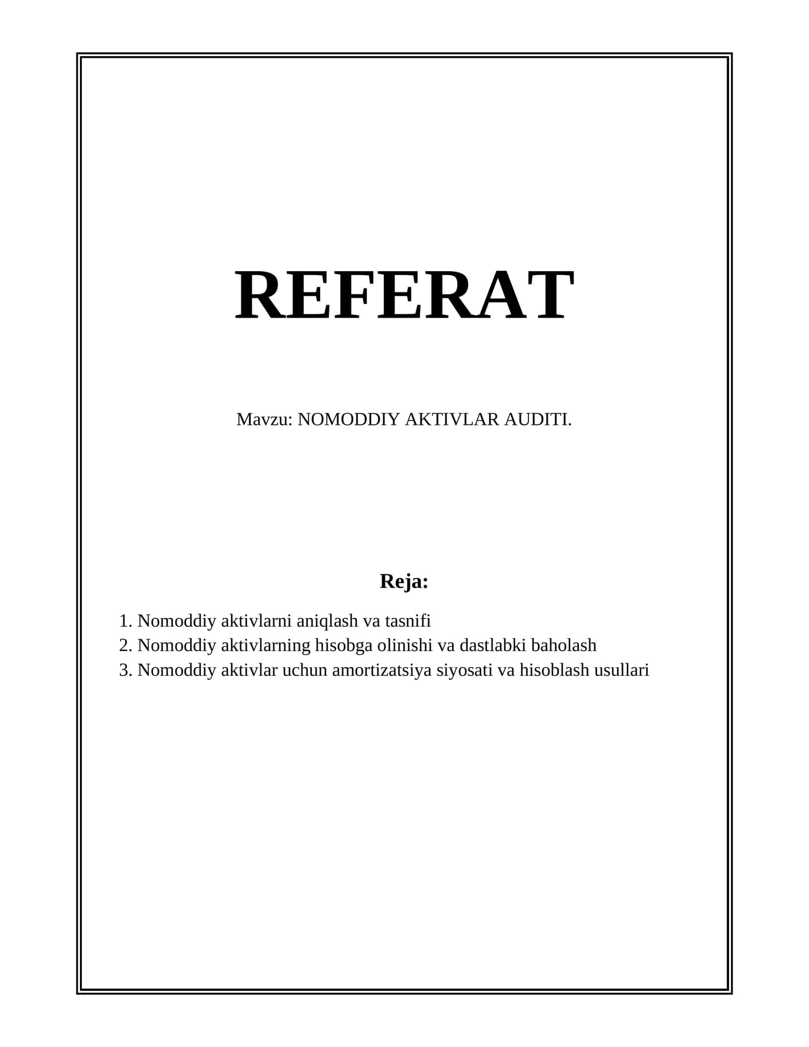NOMODDIY AKTIVLAR AUDITI