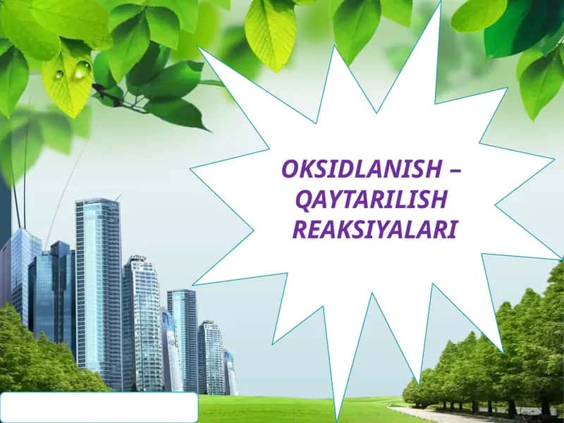 Oksidlanish–Qaytarilishreaksiyalari