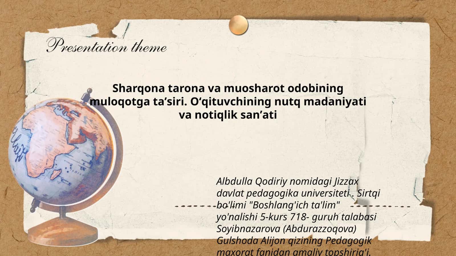 Sharqona tarona va muosharot odobining muloqotga ta'siri
