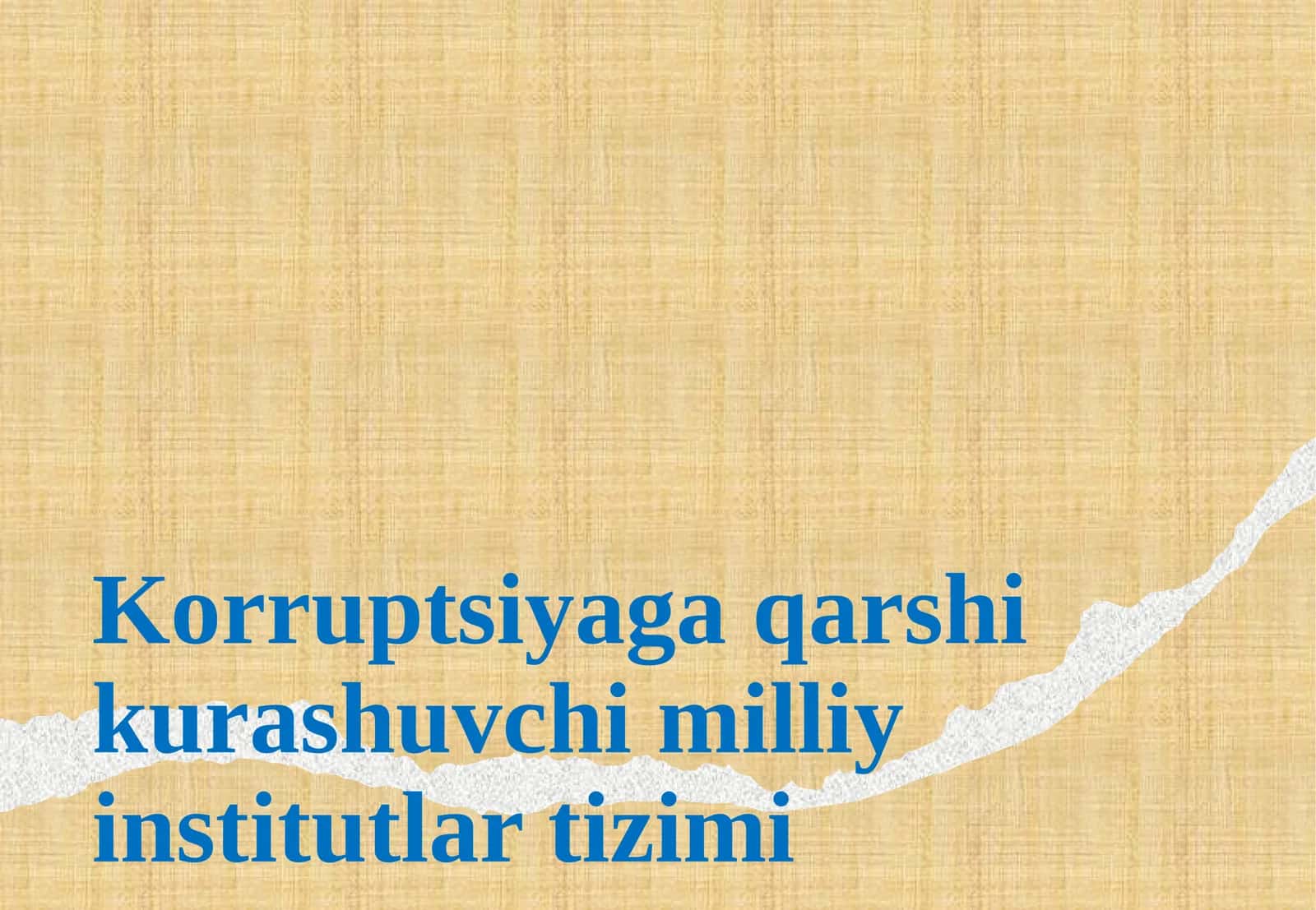 Korruptsiyaga qarshi kurashuvchi milliy institutlar tizimi