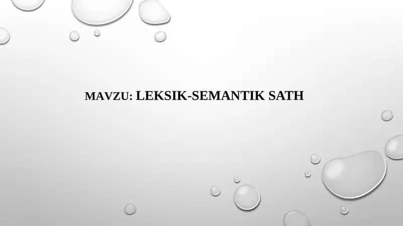 LEKSIKOLOGIYA