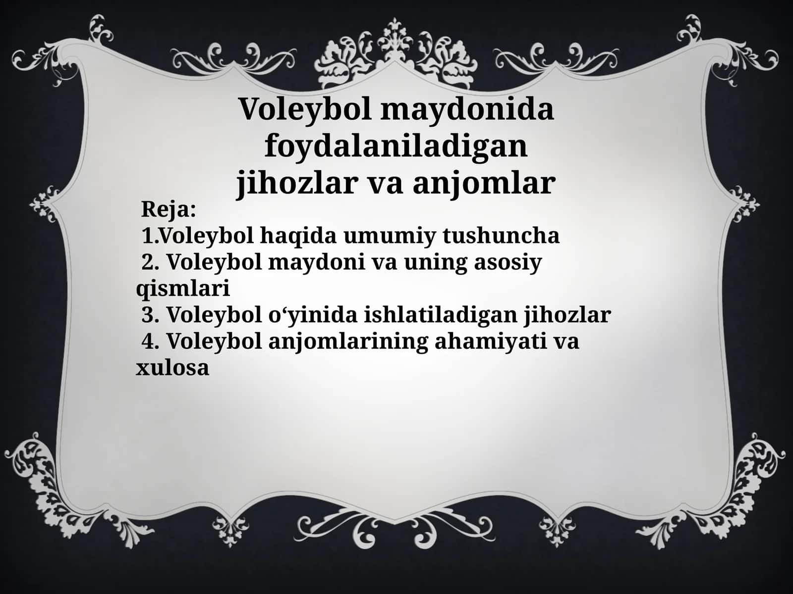 Voleybol maydonida foydalaniladigan jihozlar va anjomlar