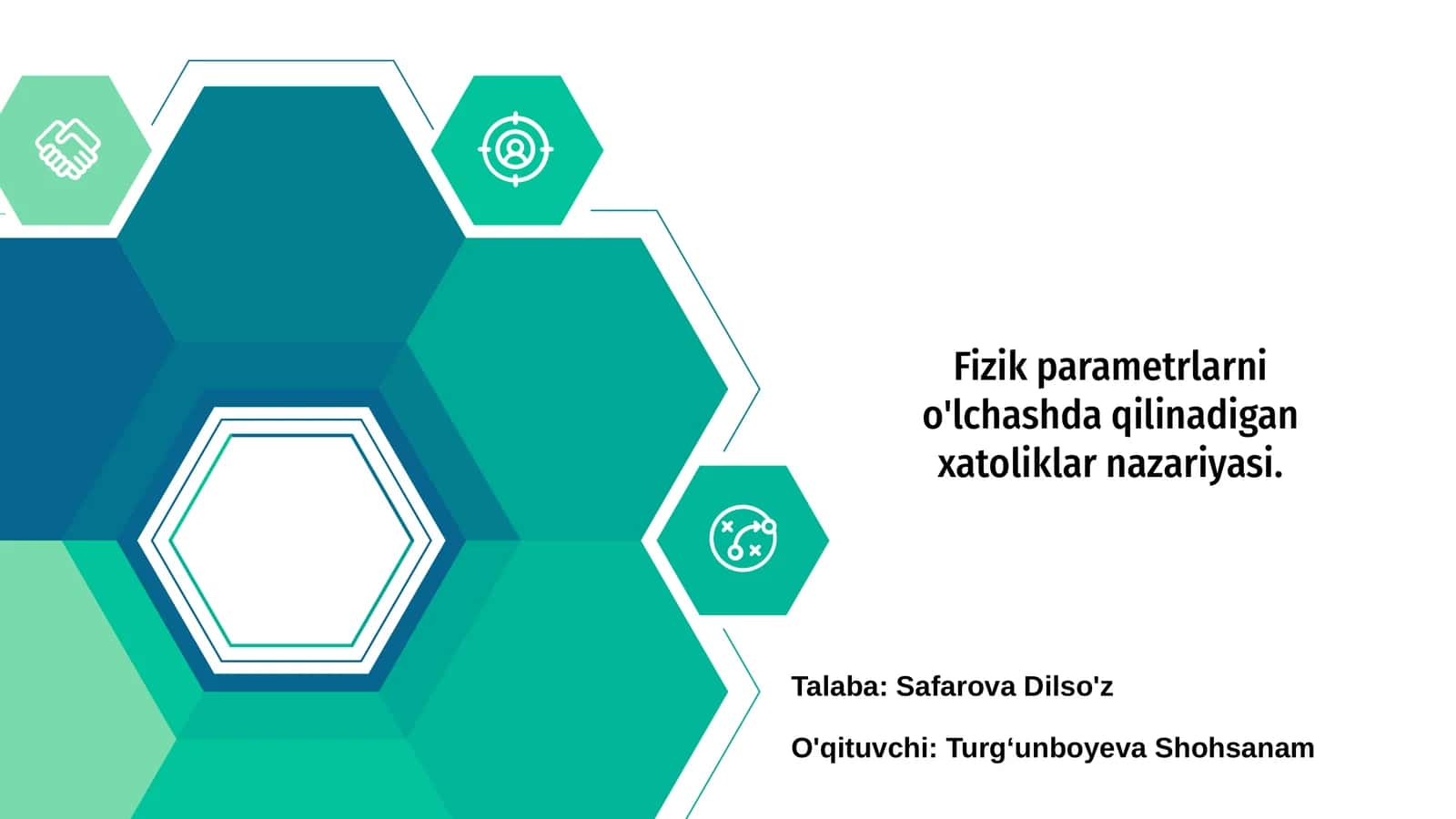 Fizik parametrlarni o'lchashda qilinadigan xatoliklar nazariyasi