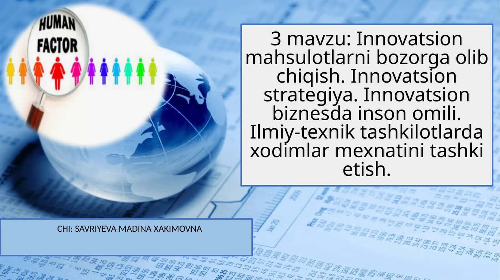Innovatsion mahsulotlarni bozorga olib chiqish