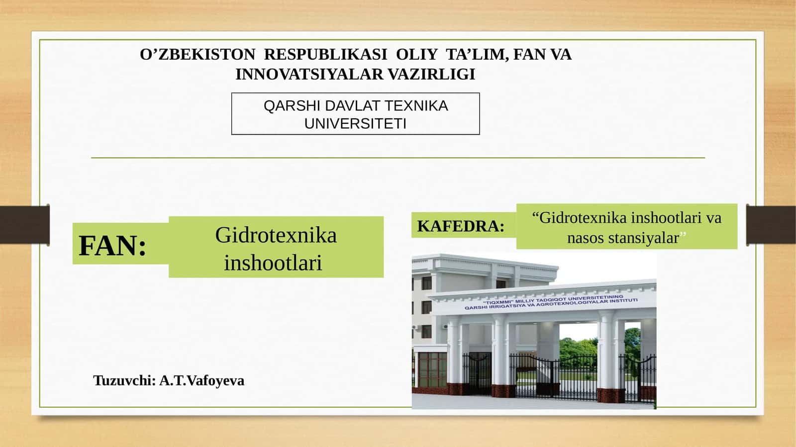 Yopiq rostlovchi inshootlarning bo ‘ylama va ko ‘ndalang qirqimlari