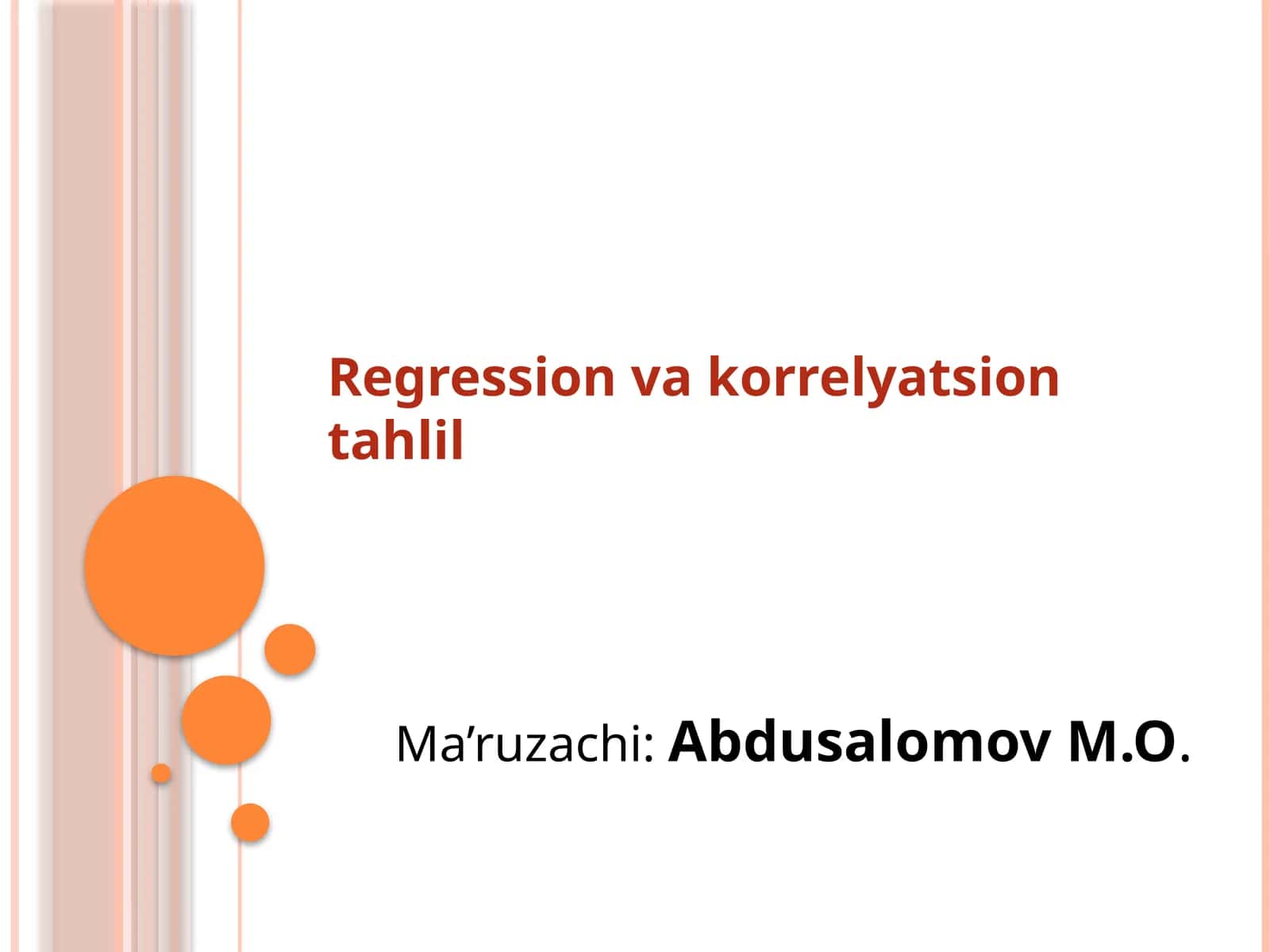 Regression va korrelyatsion tahlil