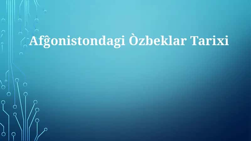 AfĝonistondagiÒzbeklarTarixi