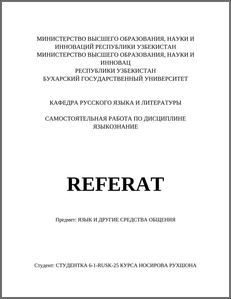 Самостоятельная работа по дисциплине языкознание