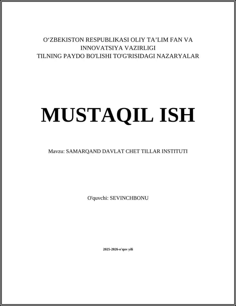 SAMARQAND DAVLAT CHET TILLARI INSTITUTI