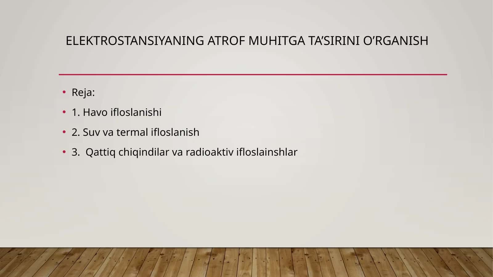 Elektrostansiyaning atrof muhitga ta’siri