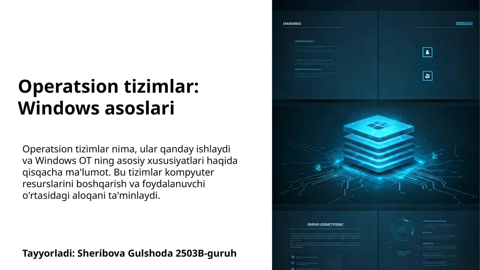Operatsion tizimlar: Windows asoslari