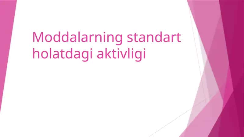 Moddalarning standart holatdagi aktivligi