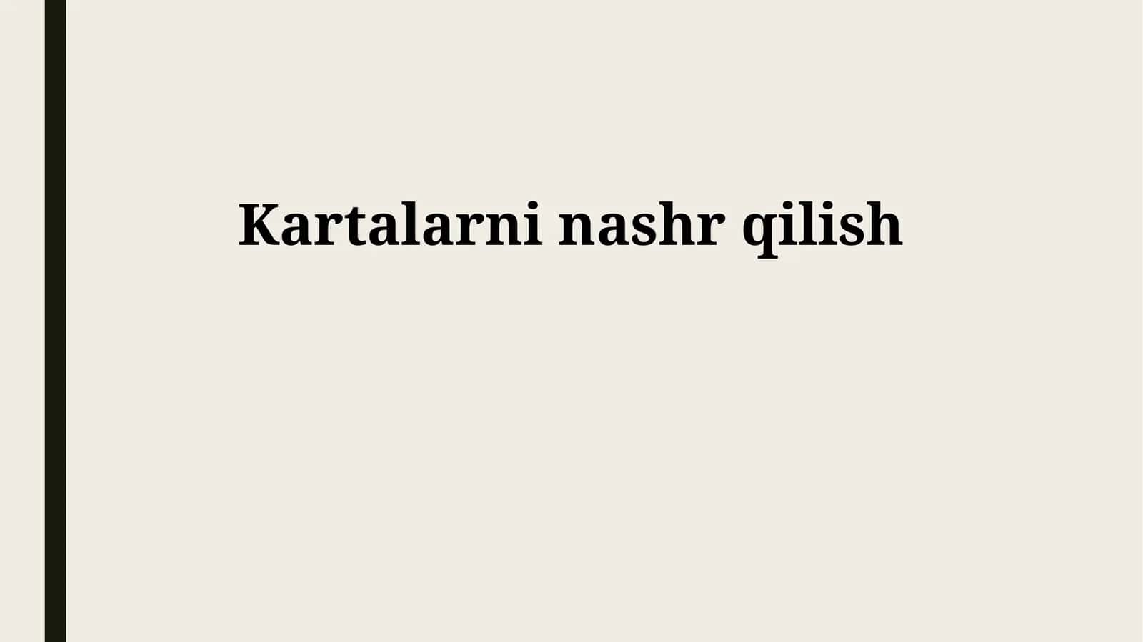 Kartalarni nashr qilish