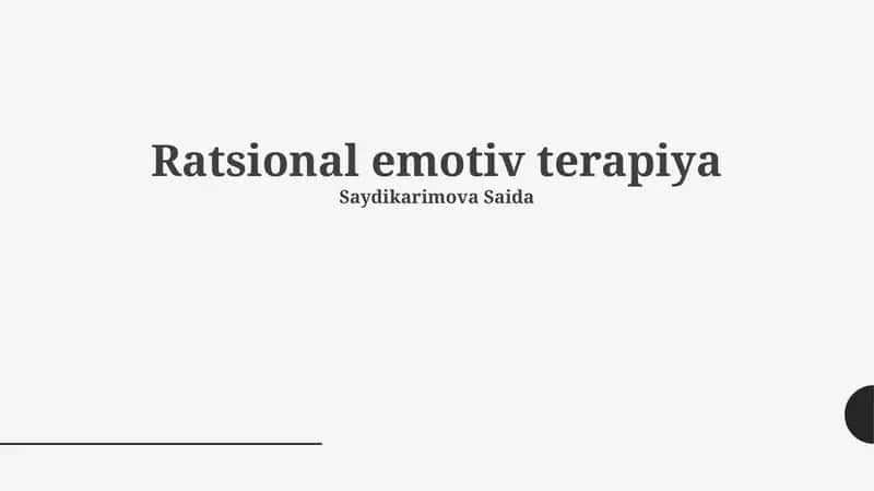 Ratsional emotiv terapiya