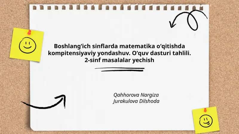 Boshlangʻich sinflarda matematika oʻqitishda kompitensiyaviy yondashuv