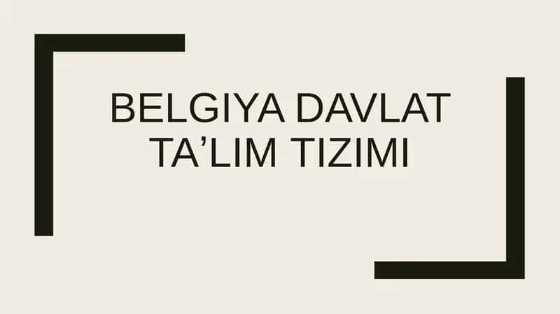 Belgiyadagi ta'lim tizimi