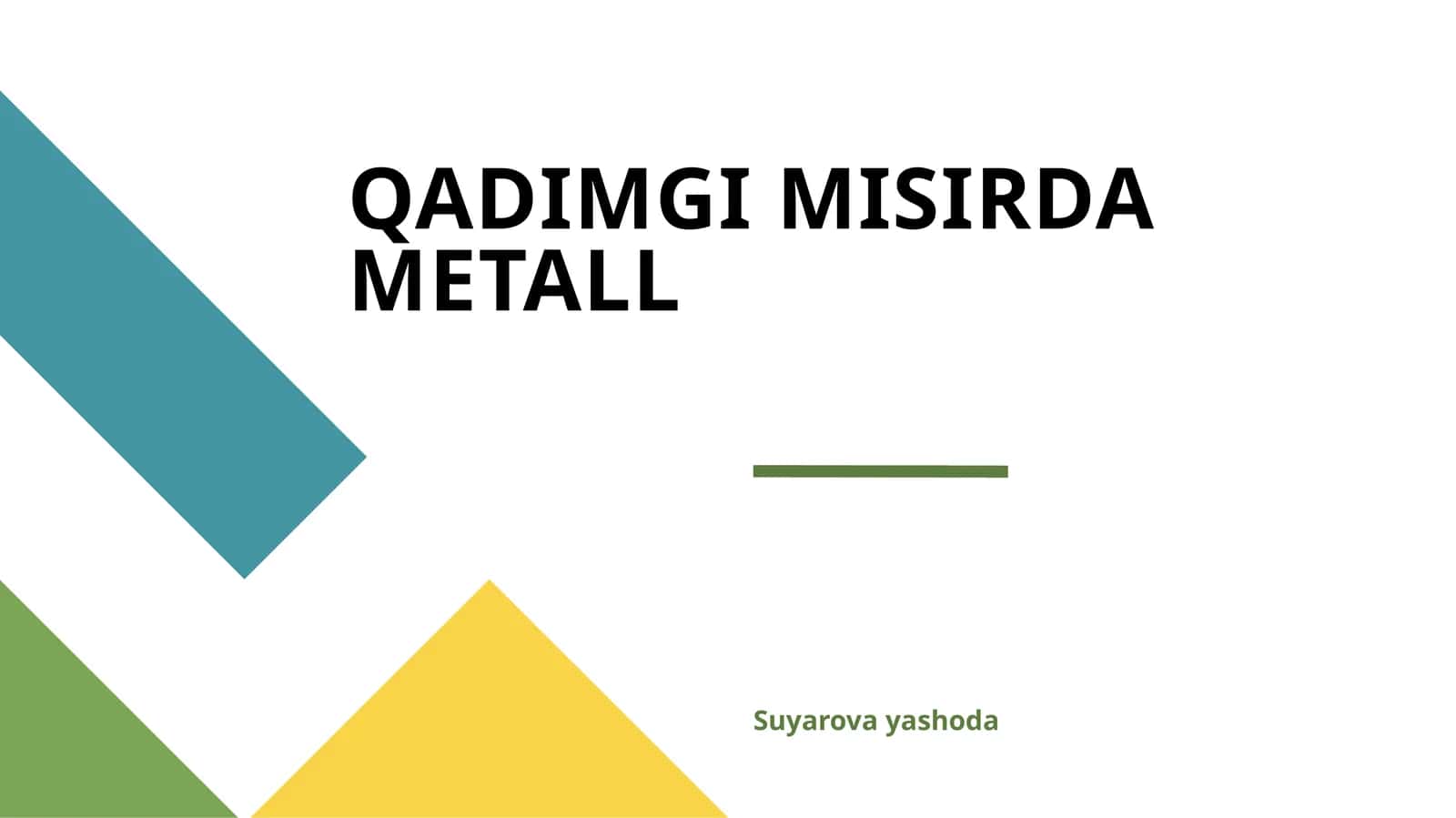 QADIMGI MISIRDA METALL