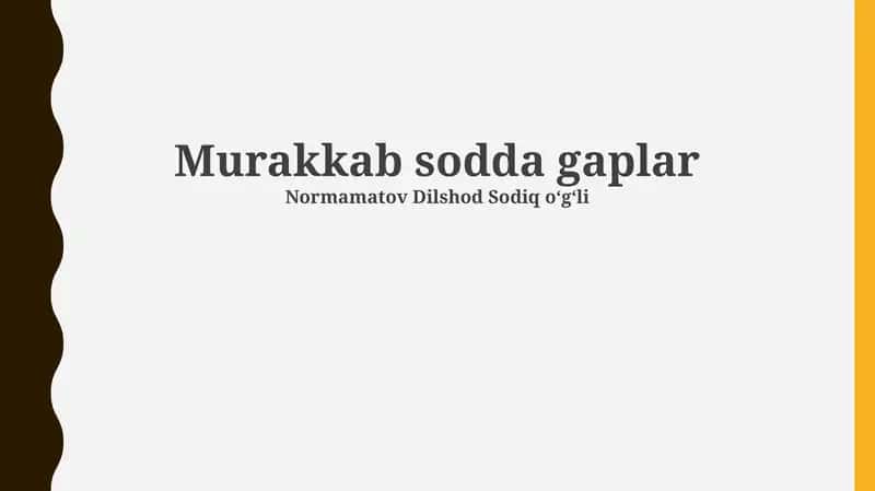 Murakkab sodda gaplar