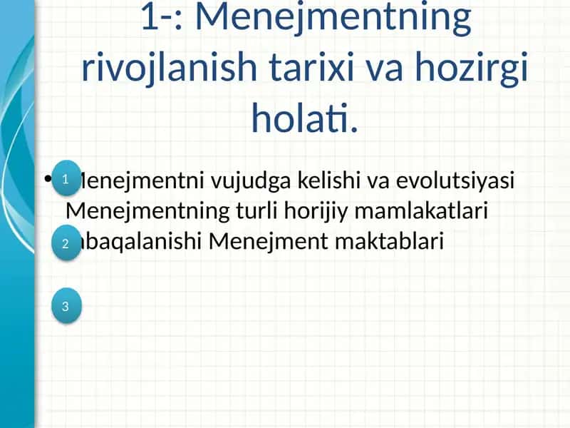 Menejmentni vujudga kelishi va evolutsiyasi