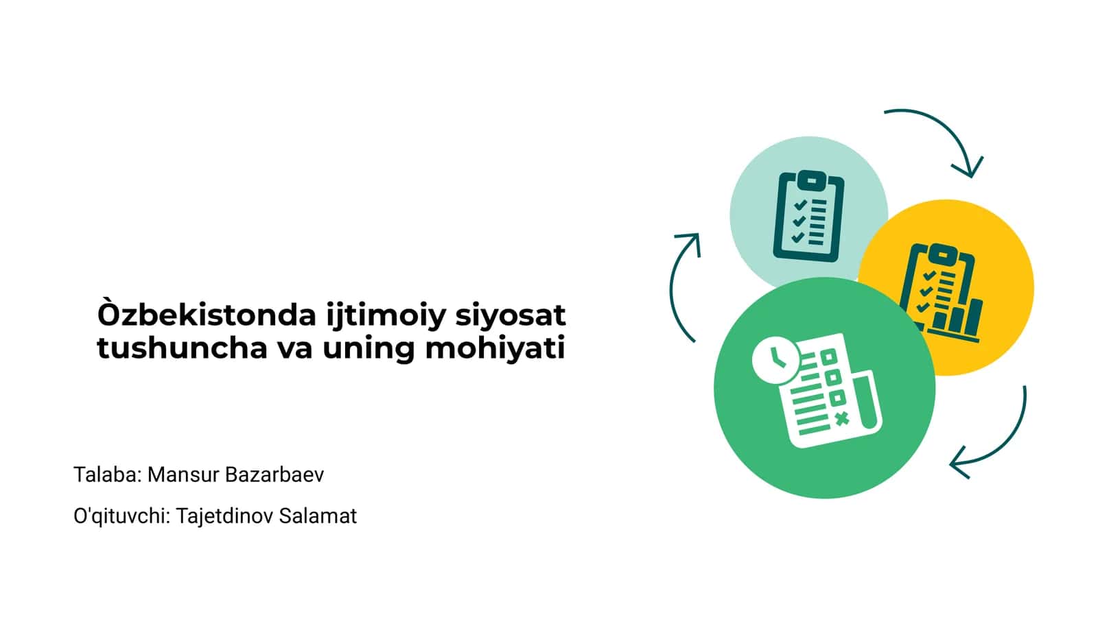 Òzbekistonda ijtimoiy siyosat tushuncha va uning mohiyati