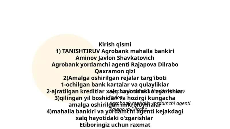 Amalga oshirilgan rejalar targ'iboti