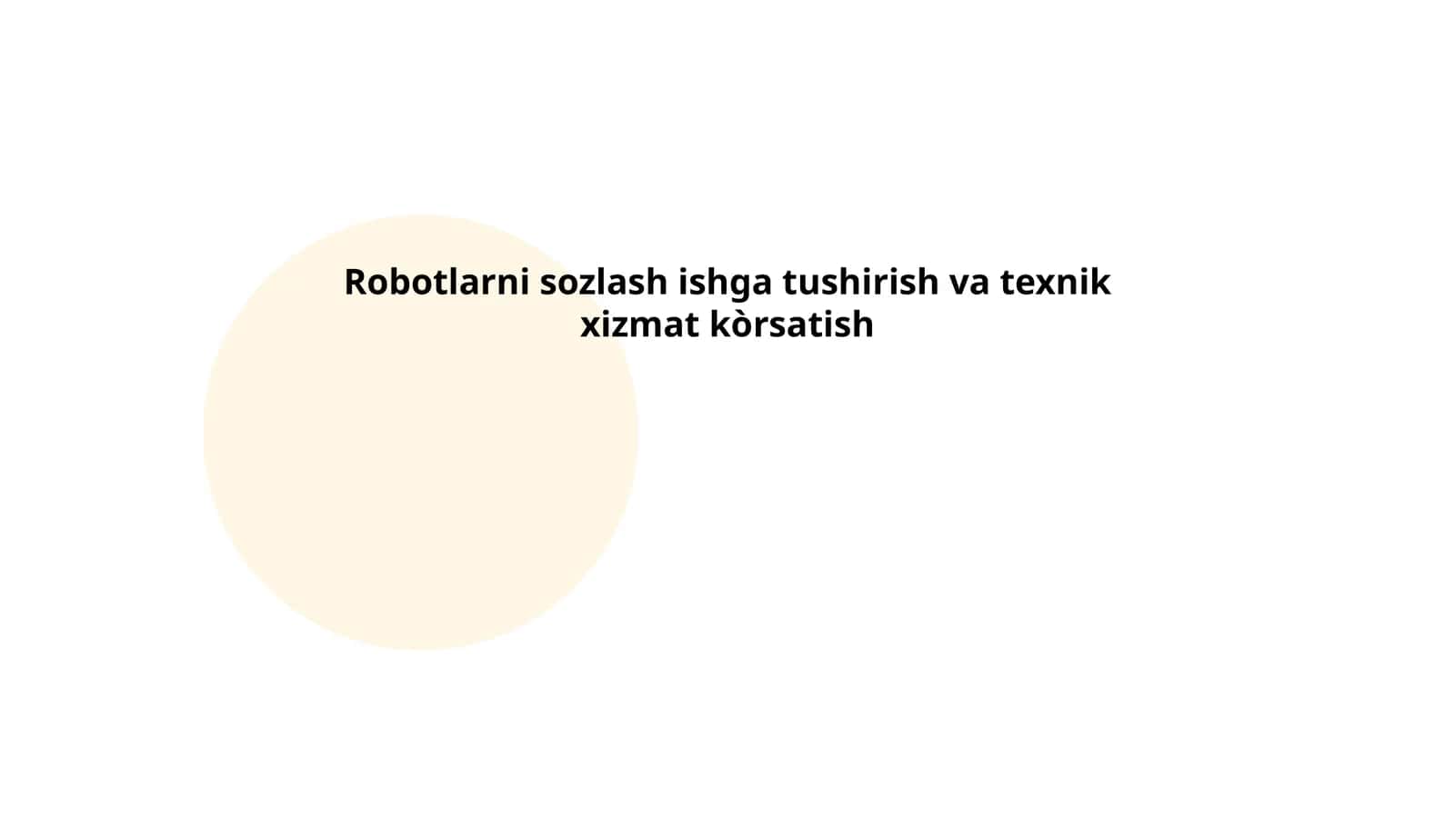 Robotlarni sozlash asoslari