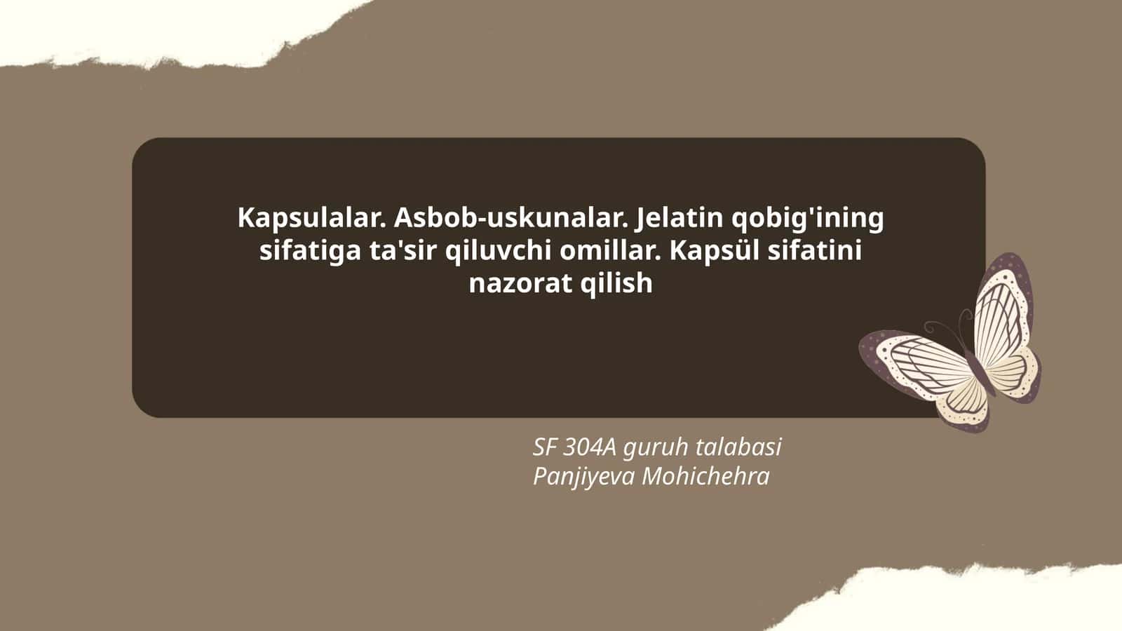 Kapsulalar. Asbob-uskunalar
