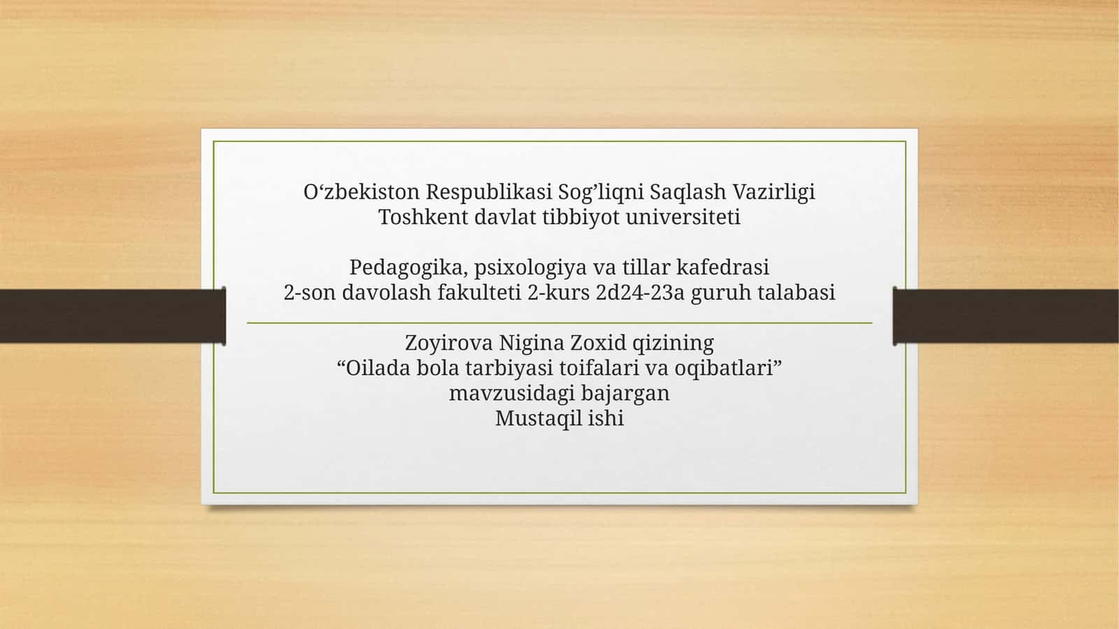 Oilada bola tarbiyasi toifalari va oqibatlari