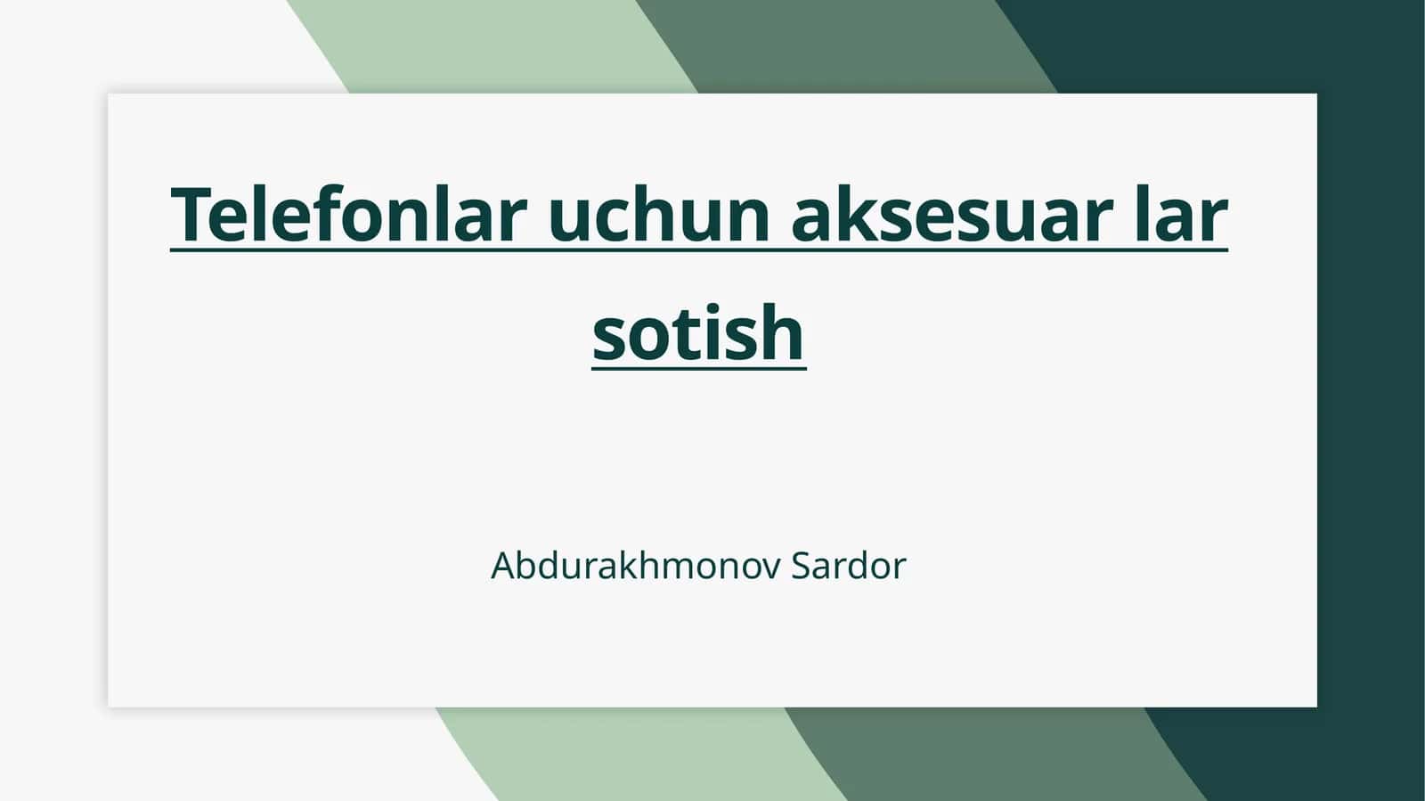 Telefonlar uchun aksesuar lar sotish