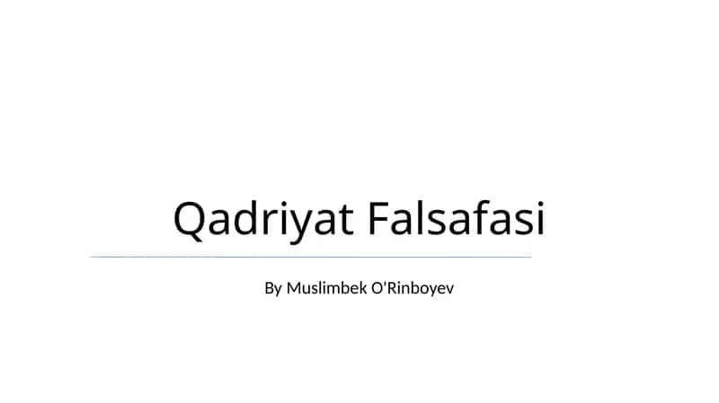 Qadriyat Falsafasi