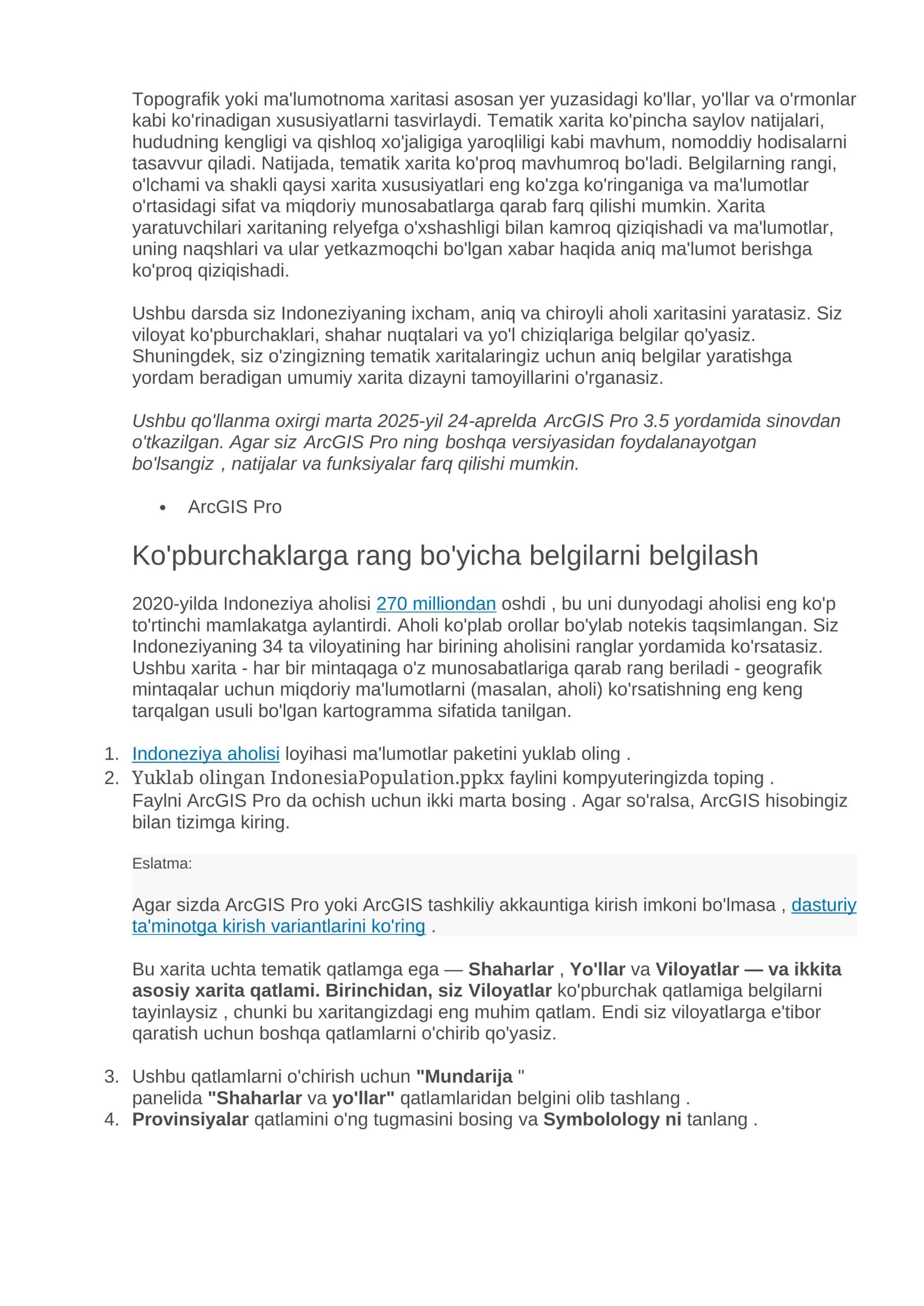Indoneziyaning ixcham, aniq va chiroyli aholi xaritasi