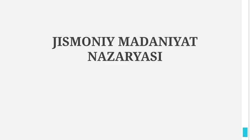 Jismoniy Madaniyat Nazariyasi