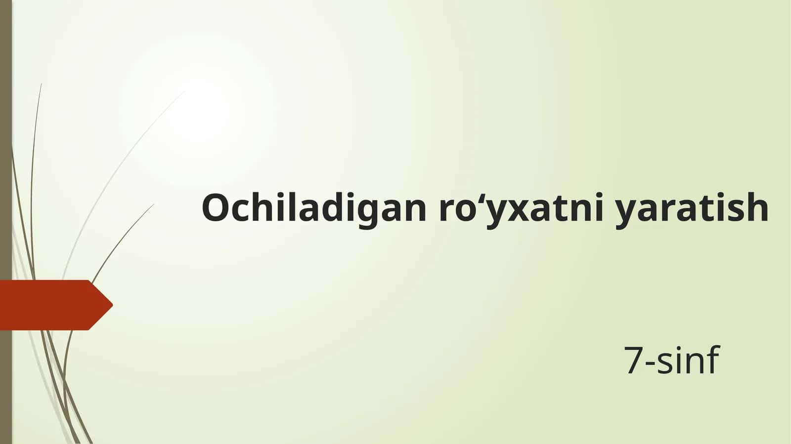 Ochiladigan ro‘yxatni yaratish