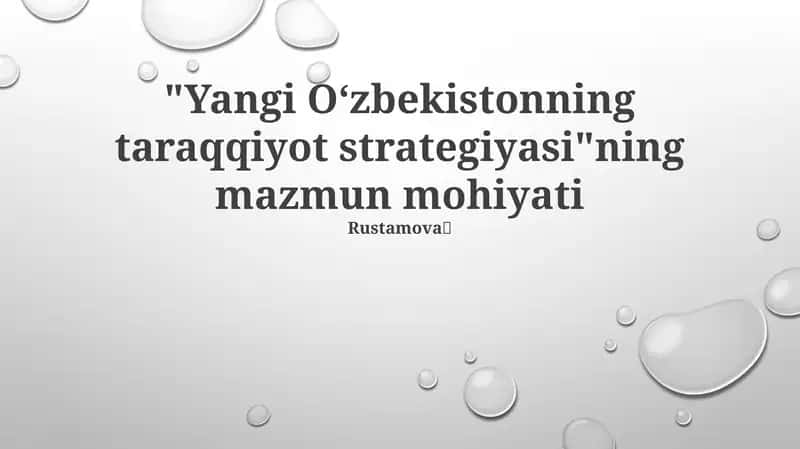 O'zbekistonning yashil iqtisodiyot strategiyasi 2030
