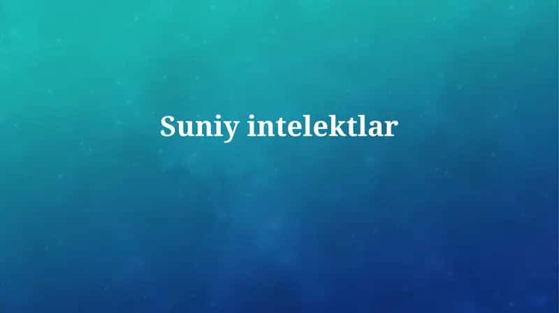 Sun'iy intellektning qo'llanilishi