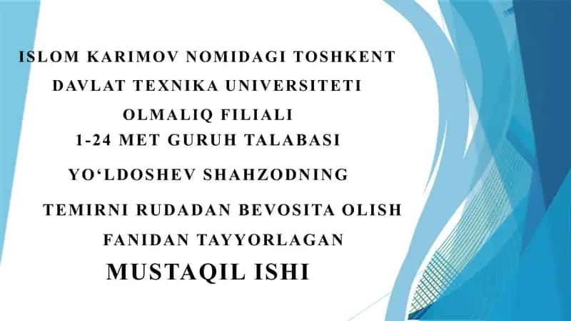 TEMIR VA TEMIR OKSIDLARINING XOSSALARI