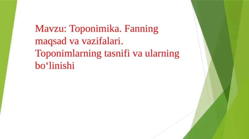 Toponimika