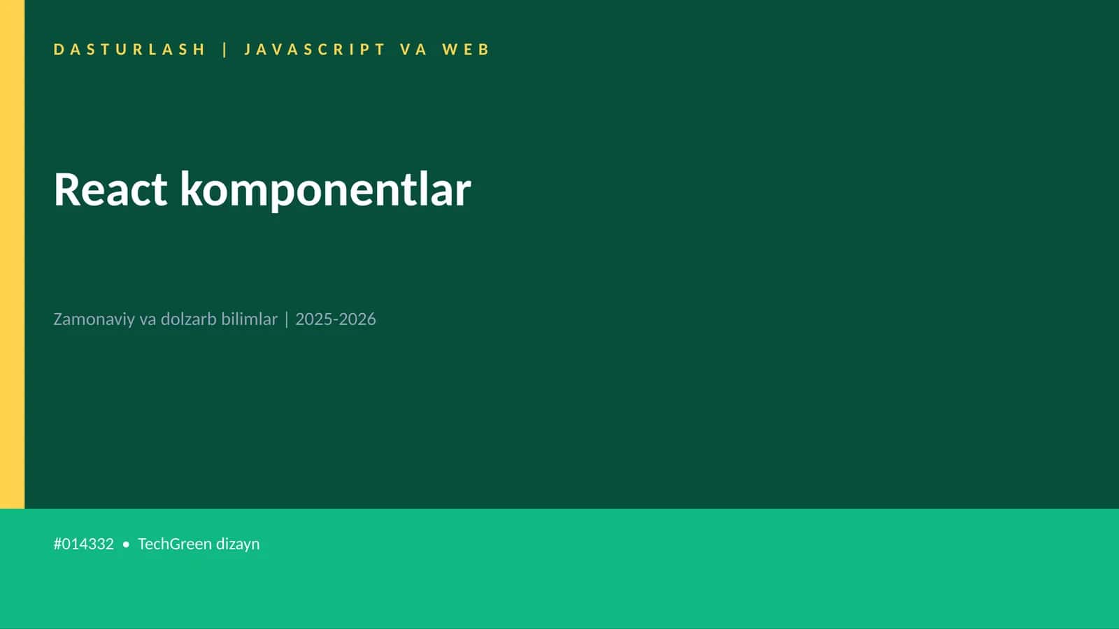 React komponentlar